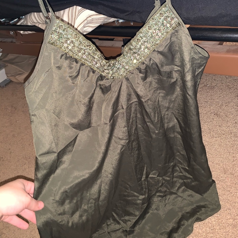 Woman spaghetti strap dress shirt